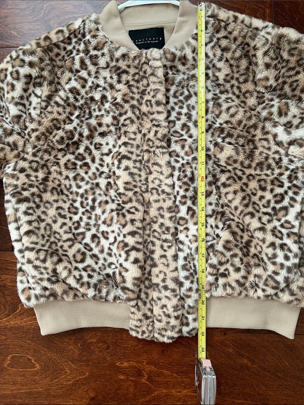 Sanctuary Faux Fur Leopard-Print Bomber Jacket - Beige/Tan - Picture 7 of 7